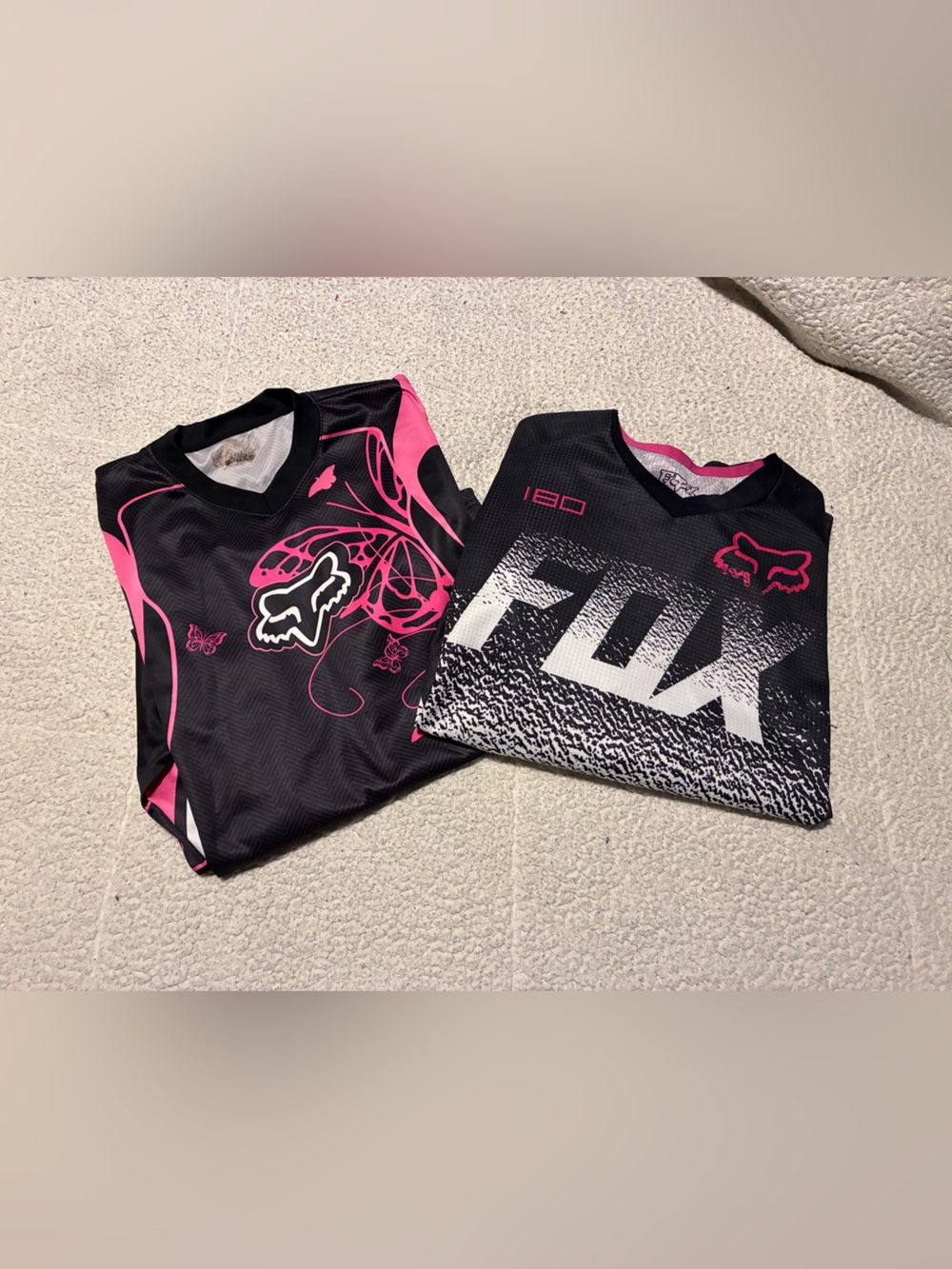 Fox Black and Pink Women’s Motocross Jerseys - Fox, large, small stain on one